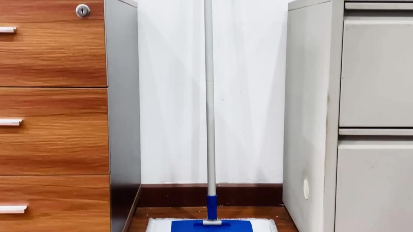 57" Long Handle Wet Dry Mops For Hardwood Laminate Wall Vinyl Tile Floor Cleaning, Mops For Floor Cleaning Microfiber Flat Mop With 4 Washable Mop Pads