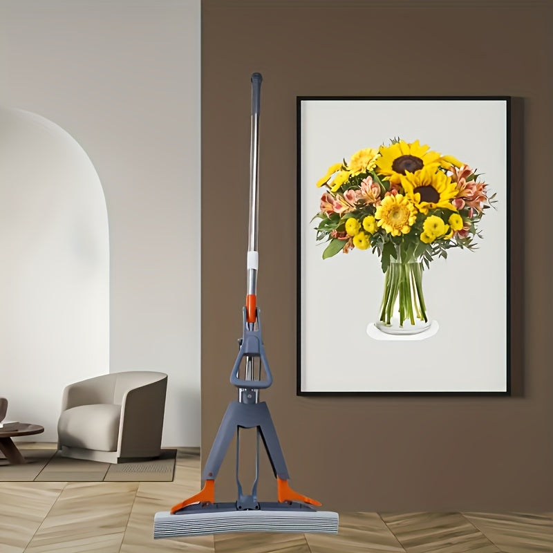 Multifunctional Double-fold Sponge Mop-super Absorbent, Hands-free Cleaning Of Wet And Dry Floors, Suitable For Kitchen, Bathroom Tiles And Hardwood Floors-essential Cleaning Tools