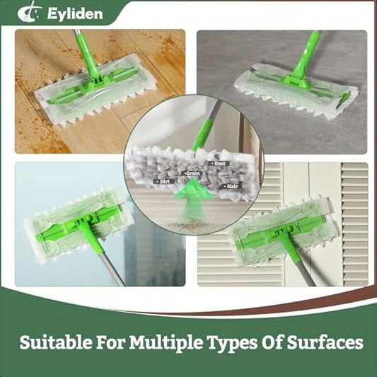Eyliden Sweeper Mop Lock Tight Design No Lost Pads 36 Disposable Dry and Wet Cloths Dust Mop Starter Kit for Pet Hair Hardwood Floors 360 Swivel Universal Refills Efficient Floor Cleaning
