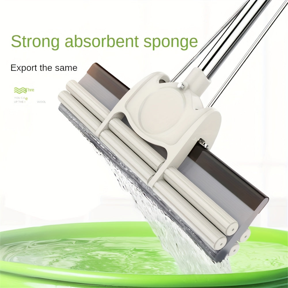 Kitchen And Home Sponge Roller Mop - Lightweight Squeeze Roller Mop With Soft Sponge Material For Convenient Use At Home, Office And Shop - Multi-purpose Floor Cleaner