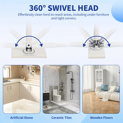 Hands-Free 360° Rotating Mini Mop With 6 Reusable Coral Fleece Pads –, Hygienic & Efficient Cleaning Tool
