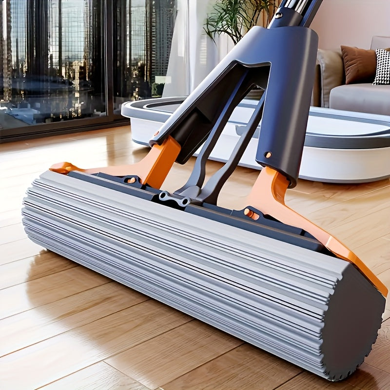 Multifunctional Double-fold Sponge Mop-super Absorbent, Hands-free Cleaning Of Wet And Dry Floors, Suitable For Kitchen, Bathroom Tiles And Hardwood Floors-essential Cleaning Tools