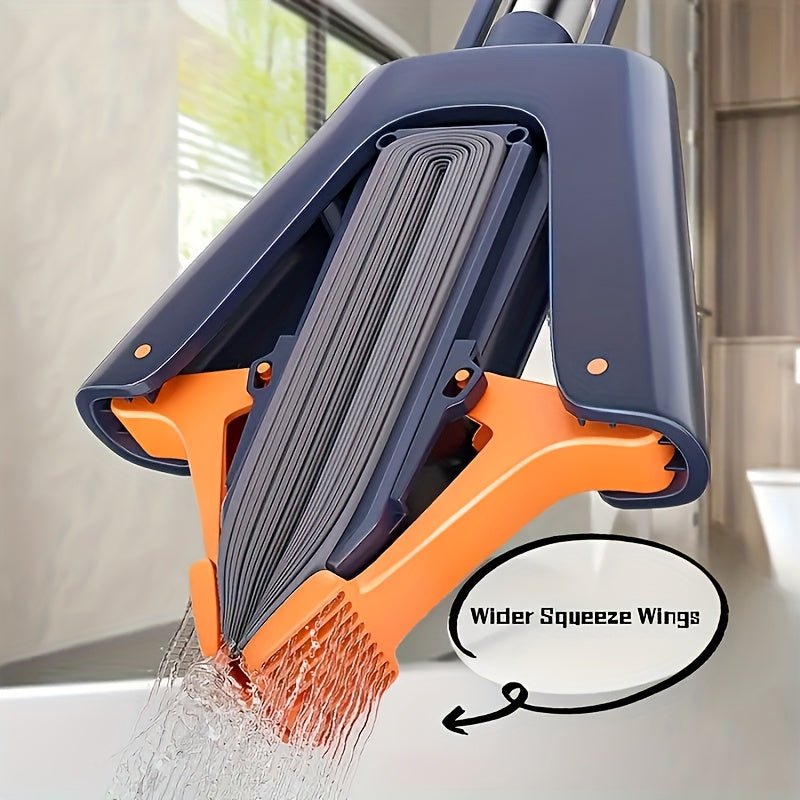 Multifunctional Double-fold Sponge Mop-super Absorbent, Hands-free Cleaning Of Wet And Dry Floors, Suitable For Kitchen, Bathroom Tiles And Hardwood Floors-essential Cleaning Tools