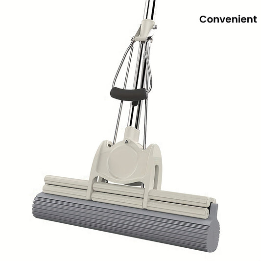 Kitchen And Home Sponge Roller Mop - Lightweight Squeeze Roller Mop With Soft Sponge Material For Convenient Use At Home, Office And Shop - Multi-purpose Floor Cleaner