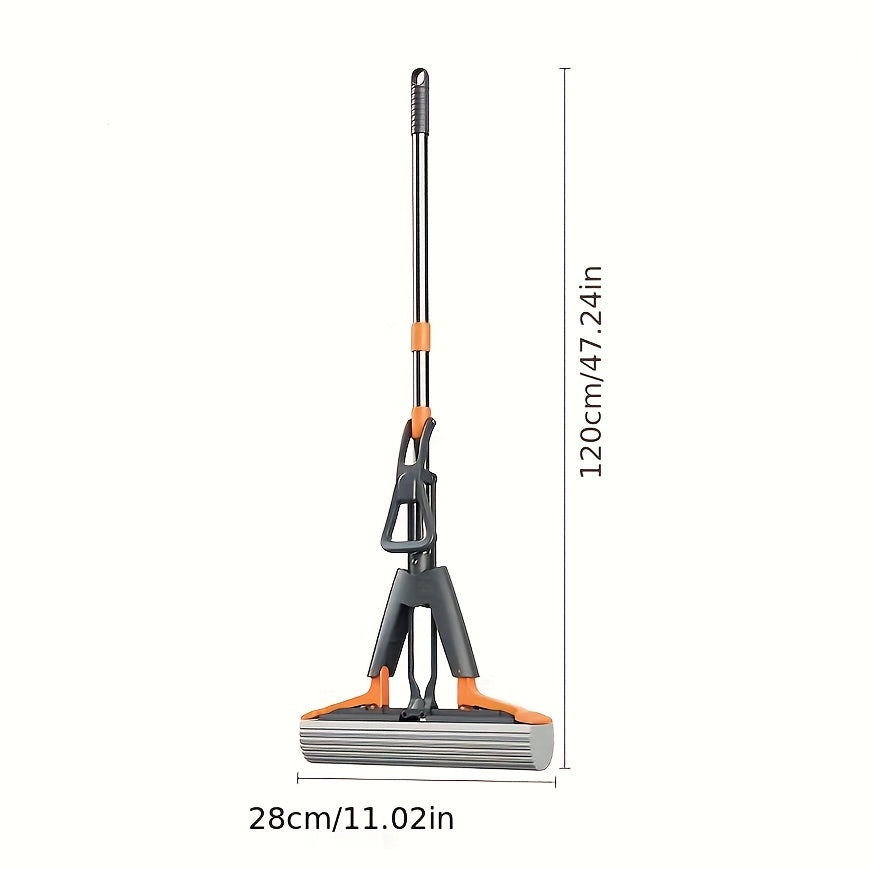 Multifunctional Double-fold Sponge Mop-super Absorbent, Hands-free Cleaning Of Wet And Dry Floors, Suitable For Kitchen, Bathroom Tiles And Hardwood Floors-essential Cleaning Tools