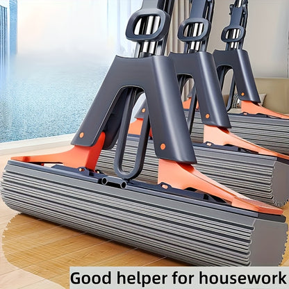 Multifunctional Double-fold Sponge Mop-super Absorbent, Hands-free Cleaning Of Wet And Dry Floors, Suitable For Kitchen, Bathroom Tiles And Hardwood Floors-essential Cleaning Tools