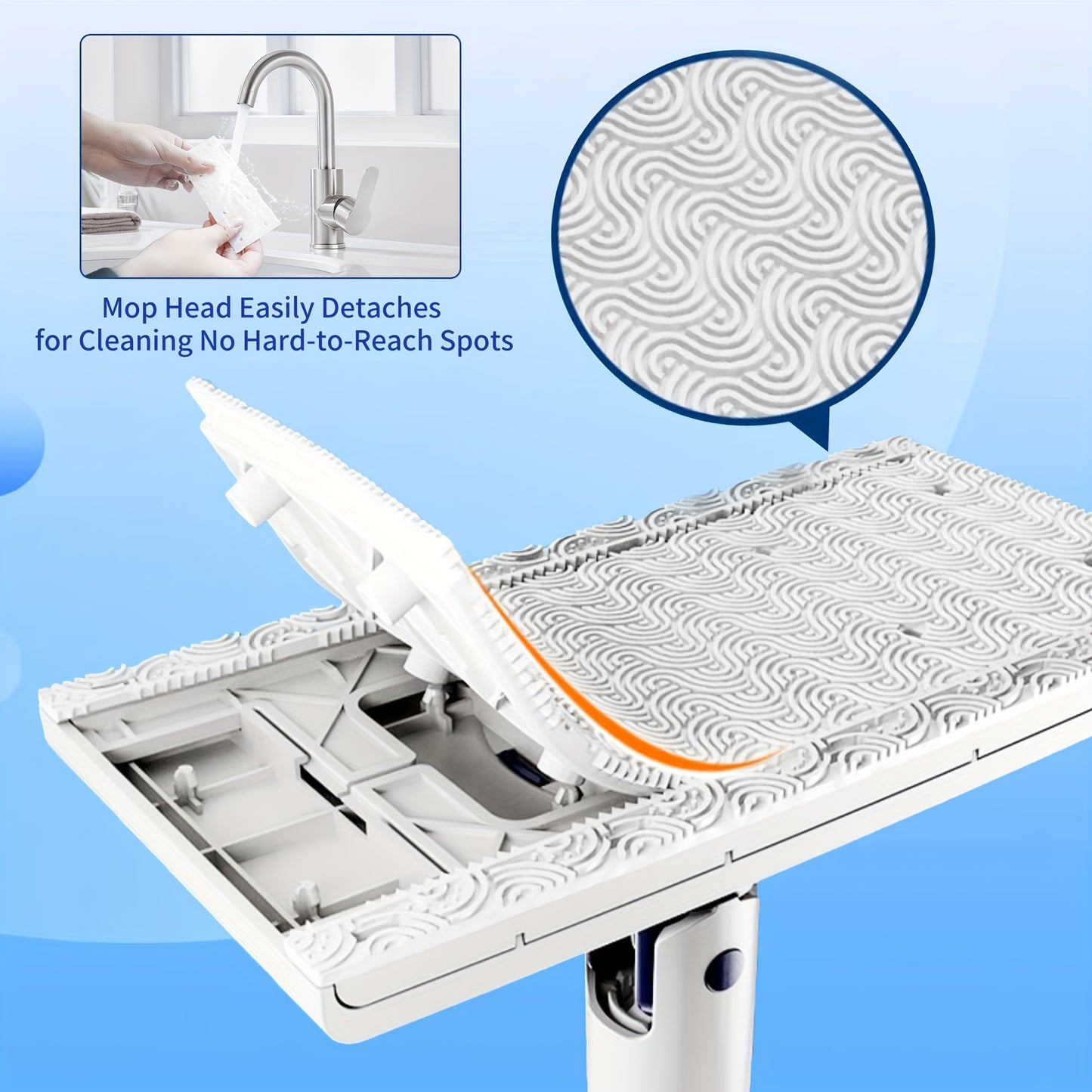 Hands-Free 360° Rotating Mini Mop With 6 Reusable Coral Fleece Pads –, Hygienic & Efficient Cleaning Tool